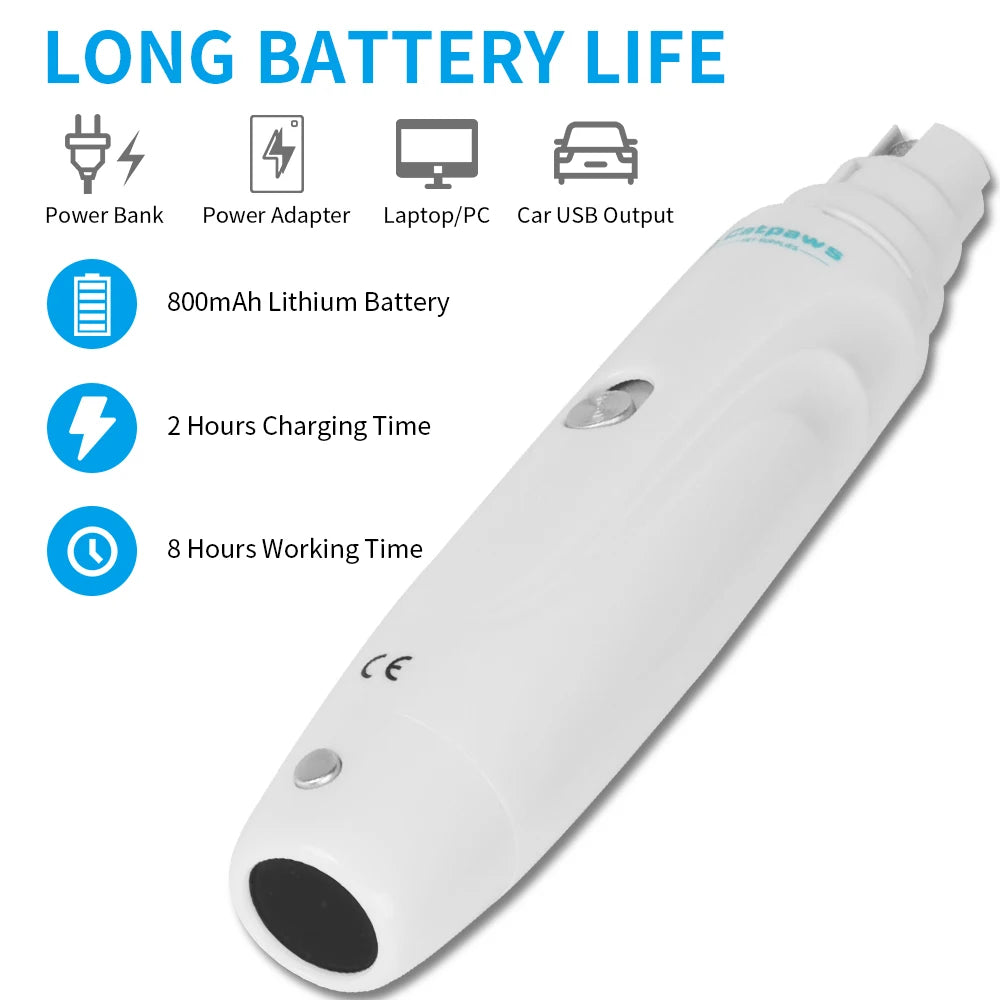 Electric Pet Nail Grinder USB Rechargeable Dog Nail Clippers Elektrische Nail Grinder With Led Light Nail Grooming Trimmer