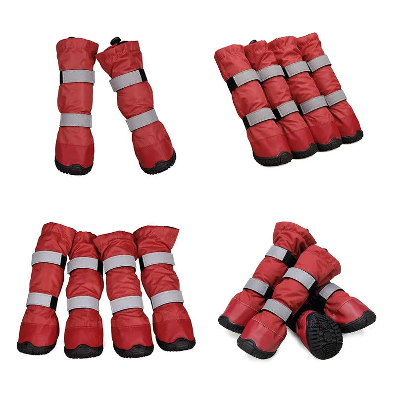 Medium Large Dog Shoes Waterproof Outdoor Winter Boots For Dog Booties Warm Long Non Slip Rain Shoes For Dog Zapatos Para Perro
