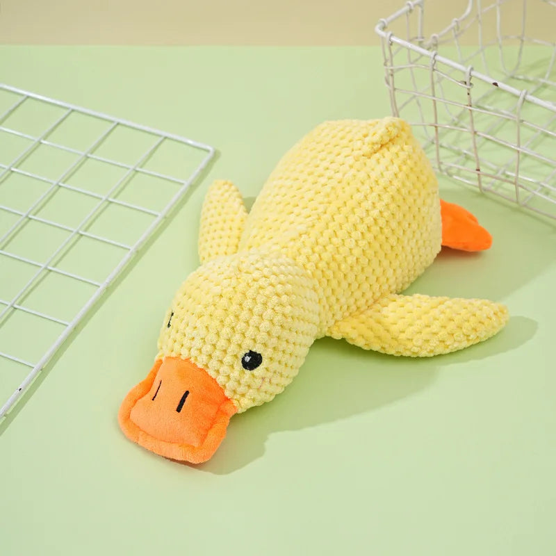Plush Companion Sleeping Duck Dog Toys for Small Large Dogs Bite Resistant Teeth Grinding Sound Relief Duck Sound Toy