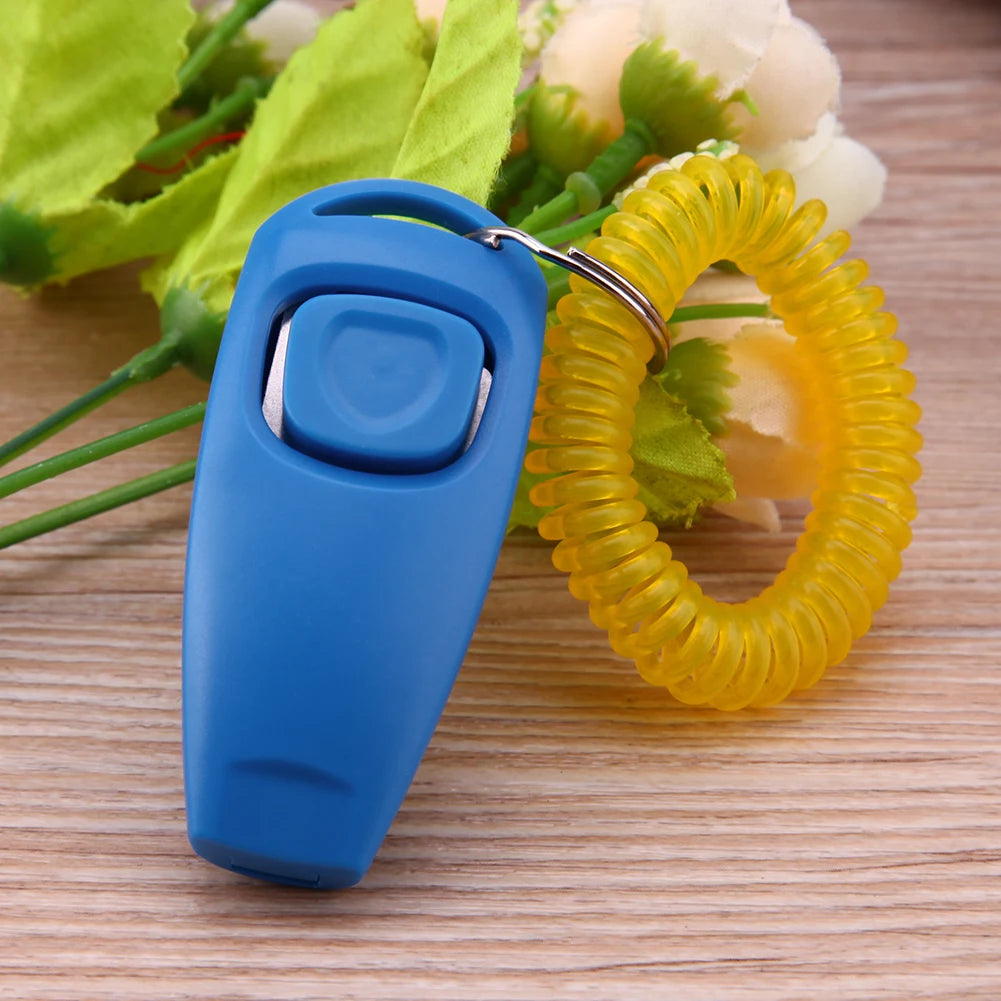 Dog Training Clicker Pet Cat Plastic Dogs Click Trainer Aid Tools Adjustable Wrist Strap Sound Key Chain Dog Trainer