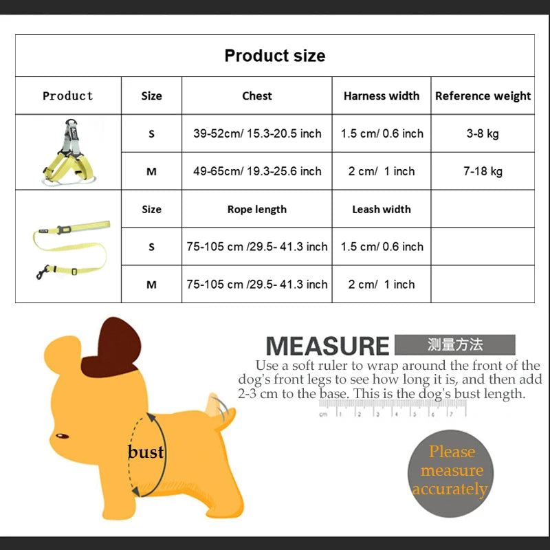 Adjustable Pet Harness for Small Medium Dogs Nylon Dog Harness Leash Set Puppy Harness Dog Accessories