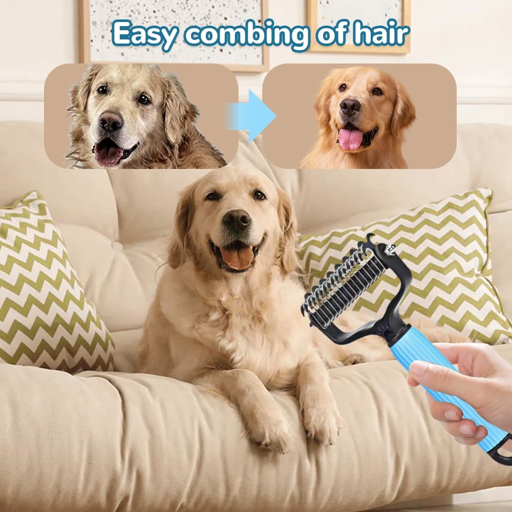 Peine Mejorado para Perros y Gatos – Elimina Pelo Suelto, Enredos y Polvo!